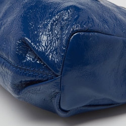 Pre Owned Givenchy Blue Patent Leather Double Zip Hobo