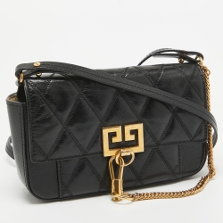 Pre Owned Givenchy Black Quilted Leather Mini Pocket Crossbody Bag