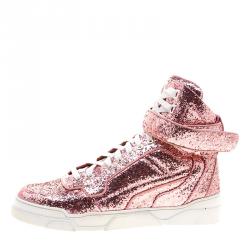 Givenchy Pink Glitter High Top Sneakers Size 41