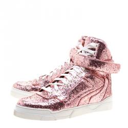 Givenchy Pink Glitter High Top Sneakers Size 41