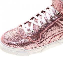 Givenchy Pink Glitter High Top Sneakers Size 41