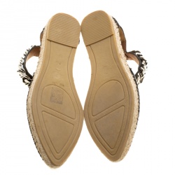 Givenchy Black Leather Chain Detail Espadrilles Size 38