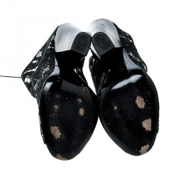 مملوكة مسبقًا بوت للكاحل جيفنشي أسود برباط مقدمة مفتوحة مقاس 38