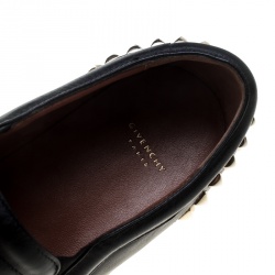 Givenchy Black Leather Studded Slip On Sneakers Size 38