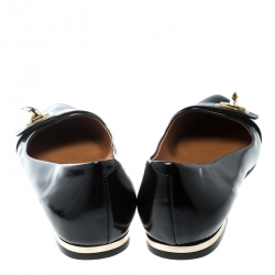 Givenchy Black Leather Shark Tooth Ballet Flats Size 41