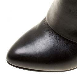 Givenchy Black Leather Shark Lock Wedge Ankle Boots Size 36.5