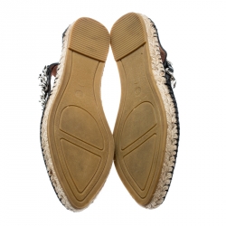 Pre Owned Givenchy Black Leather Chain Detail Espadrilles Size 39