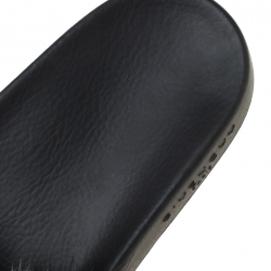 Pre Owned Givenchy Black/White Mink Fur Flat Slides Size 39
