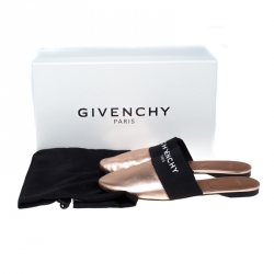 مملوكة مسبقًا Givenchy Metallic Bronze Leather Flat Mules Size 38