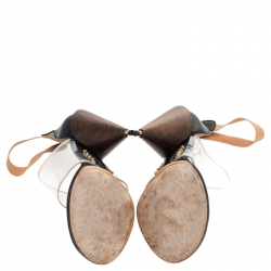 مملوكة مسبقًا Givenchy Black Leather and PVC Albertina Sandals Size 40