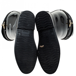 Pre Owned بوت للركبة جيفنشي جلد أسود شارك لوك كعب روكي مقاس 36