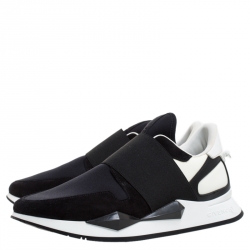 Givenchy Black/White Neoprene Runner Elastic Slip On Sneakers Size 39