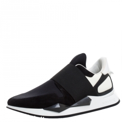 Givenchy Black/White Neoprene Runner Elastic Slip On Sneakers Size 39