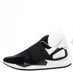 Givenchy Black/White Neoprene Runner Elastic Slip On Sneakers Size 39