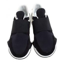 Givenchy Black/White Neoprene Runner Elastic Slip On Sneakers Size 39