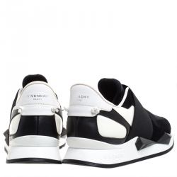 Givenchy Black/White Neoprene Runner Elastic Slip On Sneakers Size 39
