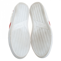 Givenchy White/Red Leather And Elastic Band Urban Street Slip On Sneakers Size 39.5