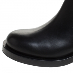 Givenchy Black Leather Shark Lock Knee Length Boots Size 40