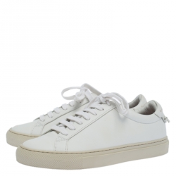 Pre Owned حذاء رياضي جيفنشي منخفض من أعلى Urban Street جلد أبيض مقاس 36