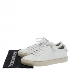 Pre Owned حذاء رياضي جيفنشي منخفض من أعلى Urban Street جلد أبيض مقاس 36