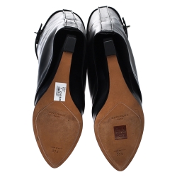 مملوكة مسبقًا حذاء بوت ركبه جيفنشي شارك لوك كعب روكي جلد أسود مقاس 39.5