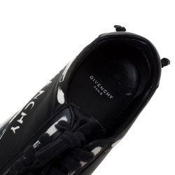 مملوكة مسبقًا Givenchy Black/White Leather Grafitti Low Top Sneakers Size 39.5