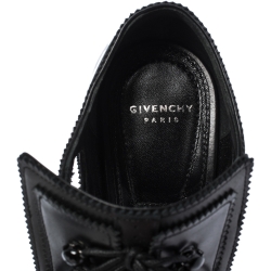 مملوكة مسبقًا Givenchy Black Leather And Lace Pointed Toe Ankle Booties Size 37