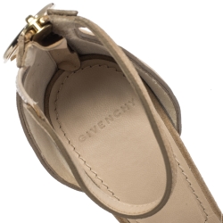 Givenchy Beige Suede Ostrich Feather And Chain Embellished Urania Sandals Size 39.5