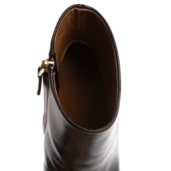 Pre Owned Givenchy Black Leather Zip Ankle Boots Size 38