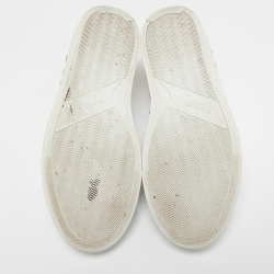 Pre Owned Givenchy White/Red Leather Reverse Sneakers Size 39.5