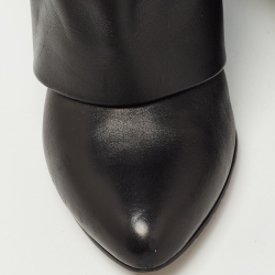 Pre Owned Givenchy Black Leather Shark Lock Ankle Boots Size 40.5