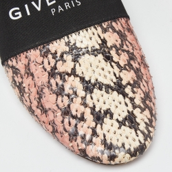 Pre Owned Givenchy Pink/Beige Python Bedford Flat Mules Size 39
