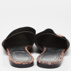 Pre Owned Givenchy Pink/Beige Python Bedford Flat Mules Size 39