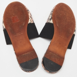 Pre Owned Givenchy Pink/Beige Python Bedford Flat Mules Size 39