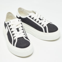 مملوكة مسبقًا Givenchy Black Canvas City Platform Sneakers Size 37