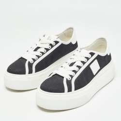 مملوكة مسبقًا Givenchy Black Canvas City Platform Sneakers Size 37