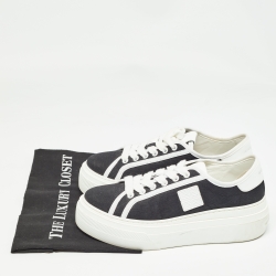 مملوكة مسبقًا Givenchy Black Canvas City Platform Sneakers Size 37