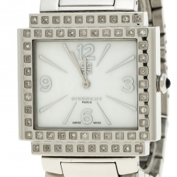 Givenchy White Mother of Pearl Stainless Steel New Apsaras Women's Wristwatch 35 mm