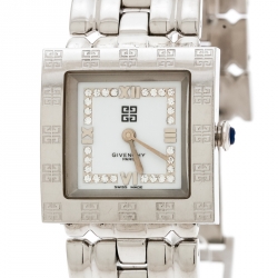 Pre Owned Givenchy Silver White Stainless Steel Apsaras CAL302005 Women's Wristwatch 23 mm