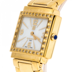 Givenchy Mother of Pearl Gold Plated Stainless Steel Diamonds New Apsaras REG.1558962 Women's Wristwatch 29 mm