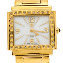 Givenchy Mother of Pearl Gold Plated Stainless Steel Diamonds New Apsaras REG.1558962 Women's Wristwatch 29 mm