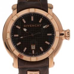 Pre Owned Givenchy Brown Gold-Plated Stainless Steel GV.5202 Women's Wristwatch 36MM
