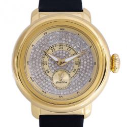 Glam Rock Diamond Gold-Plated Steel Bal Harbour GR77062 Women's Wristwatch 40MM