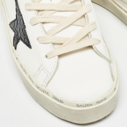 Pre Owned Golden Goose White/Grey  Leather Hi Star Sneakers Size 37
