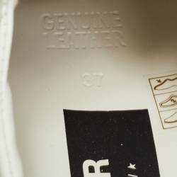 Pre Owned Golden Goose White/Grey  Leather Hi Star Sneakers Size 37