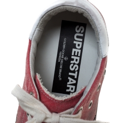 Golden Goose Pink Canvas And Leather Distressed Low Top Sneakers Size 37