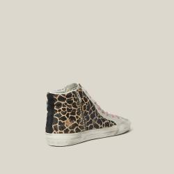 Golden Goose Deluxe Brand Animal Leopard Print High Top Leather Sneakers Size IT 35