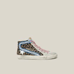 Golden Goose Deluxe Brand Animal Leopard Print High Top Leather Sneakers Size IT 35