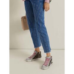 Pre Owned Golden Goose Deluxe Brand Animal Leopard Print High Top Leather Sneakers Size IT 35