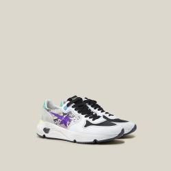 Pre Owned Golden Goose Deluxe Brand Multicoloured Running Sole Python-Print Sneakers Size IT 36